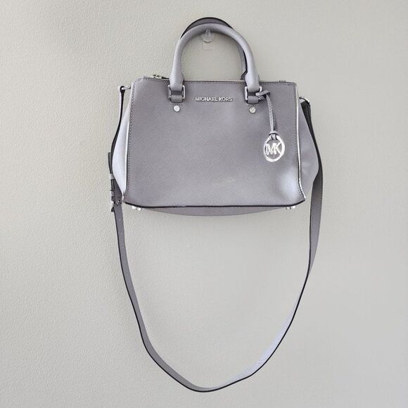 Michael Kors Satchel in Medium Grey Purse - Picture 1 of 12